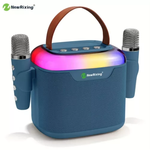 Machine karaoké sans fil avec 2 micros – rechargeable, portable et puissante
