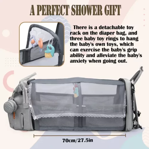Sac à dos à langer multifonction bébé – matelassé, pratique pour voyage