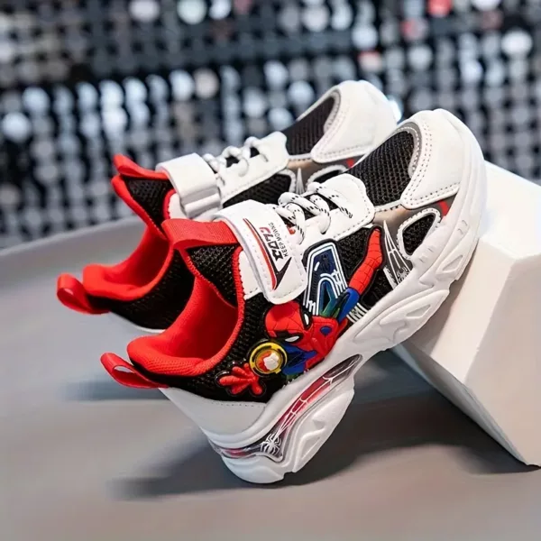 Baskets garçon à motif cartoon – maille respirante légère pour école et sport