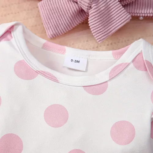Ensemble naissance 3 pièces bébé fille – body, pantalon et bonnet assortis