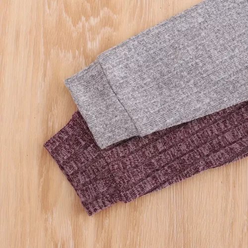 Ensemble naissance bébé fille 2 pièces – pull côtelé avec patch lettre + pantalon