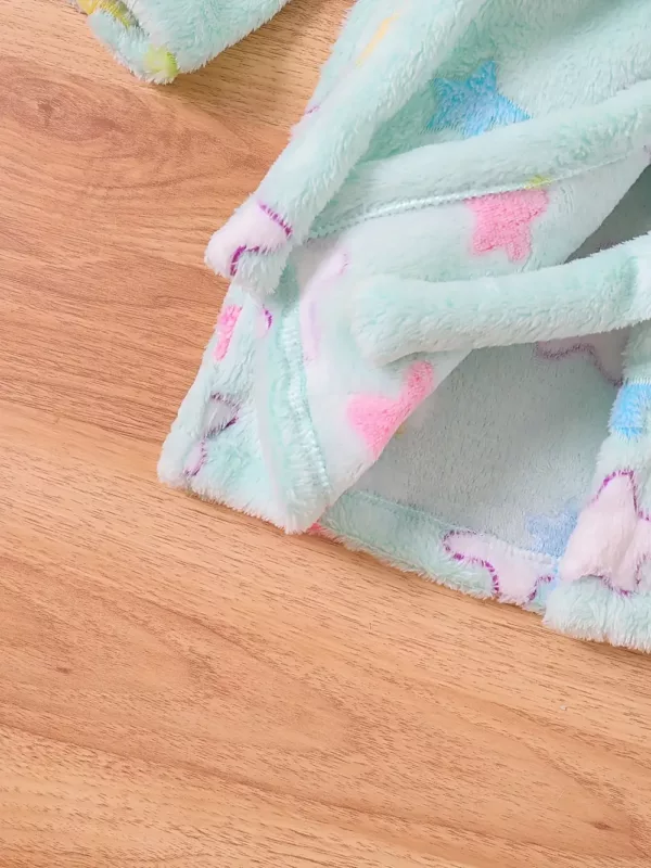 Peignoir enfant à capuche en flanelle ultra douce – motif fille amusant