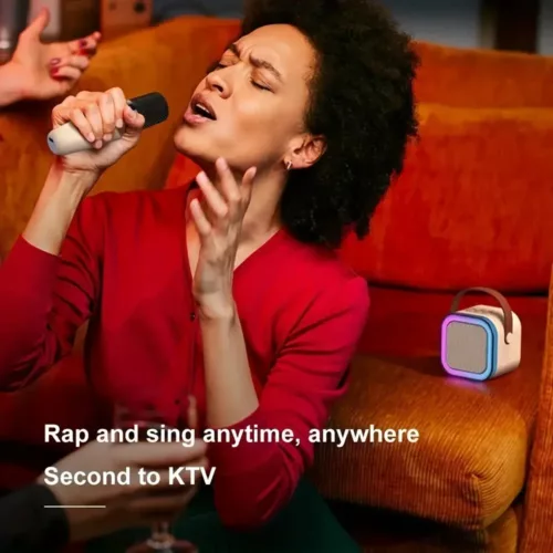 Mini haut-parleur Bluetooth avec changement de voix et lumière LED intégrée