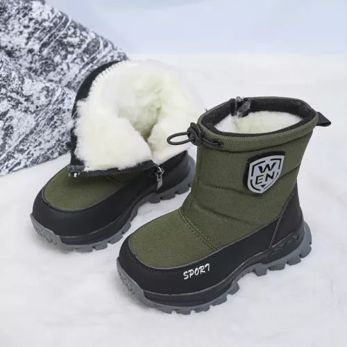 Bottes de neige enfant doublées polaire – tige nylon et semelle antidérapante