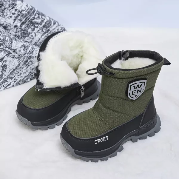 Bottes de neige enfant doublées polaire – tige nylon et semelle antidérapante