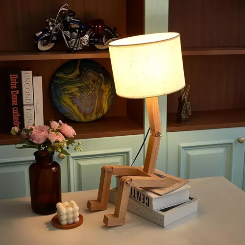 Support tablette en bois réglable avec bras flexible – usage lit ou canapé