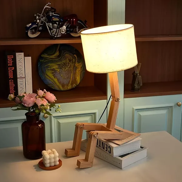 Support tablette en bois réglable avec bras flexible – usage lit ou canapé