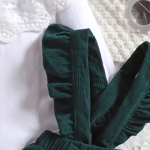 Ensemble robe bébé fille avec haut à manches longues – tenue de naissance douce