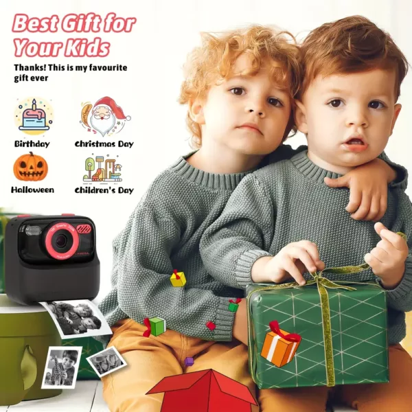 Appareil photo instantané enfant – caméra jouet avec impression thermique intégrée