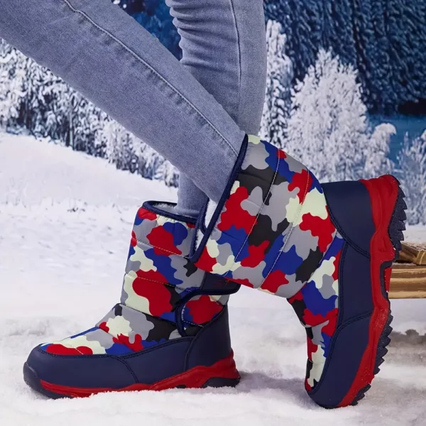 Bottes de neige enfant imperméables avec isolation chaude motif camouflage