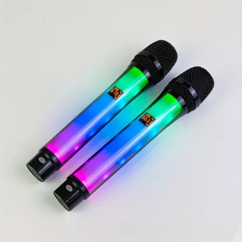 Microphone sans fil rétro à LED – changement de couleur et haut-parleur intégré