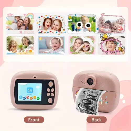 Appareil photo instantané enfant avec batterie longue durée et 3 rouleaux photo