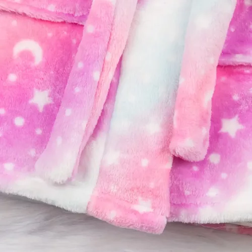 Peignoir enfant à capuche en flanelle douce – motif mignon et chaud