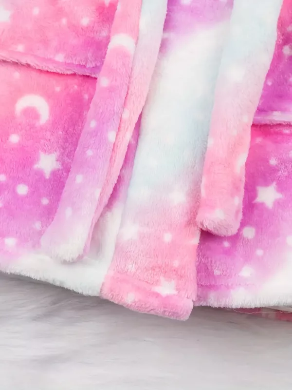 Peignoir enfant à capuche en flanelle douce – motif mignon et chaud