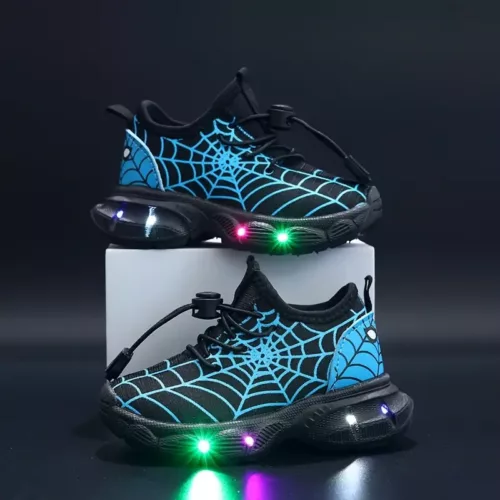 Baskets enfant LED à double scratch – confort respirant pour sport et loisirs