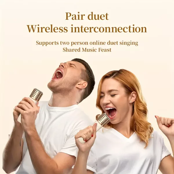 Machine de karaoké portable avec micro sans fil et haut-parleur lumineux fête