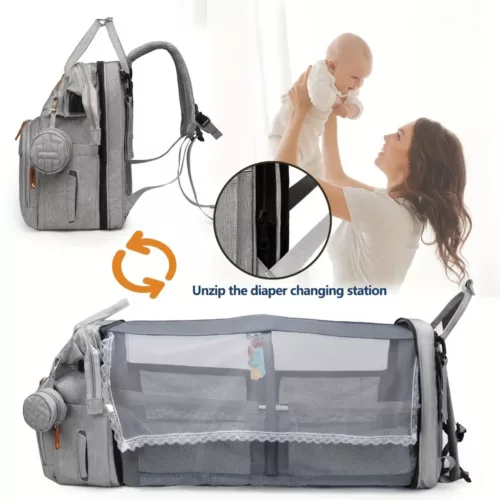 Sac à dos à langer multifonction bébé – matelassé, pratique pour voyage