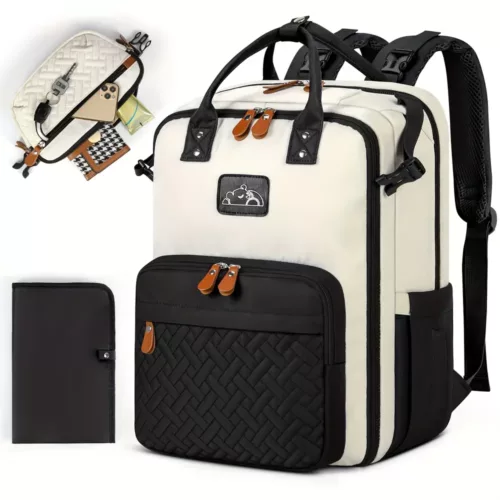 Sac à dos à langer multifonction avec pochette amovible – idéal voyage et sortie