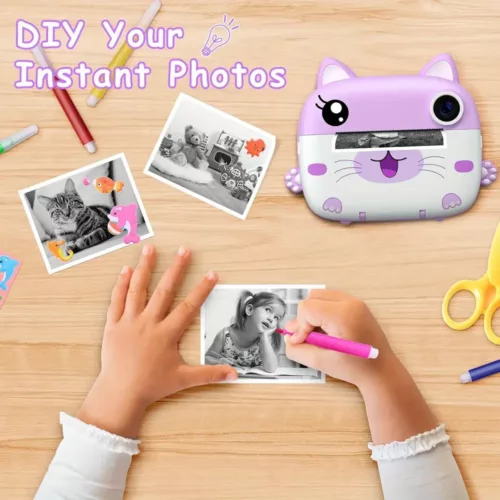 Appareil photo instantané enfant avec selfie et impression thermique – 32 Go inclus