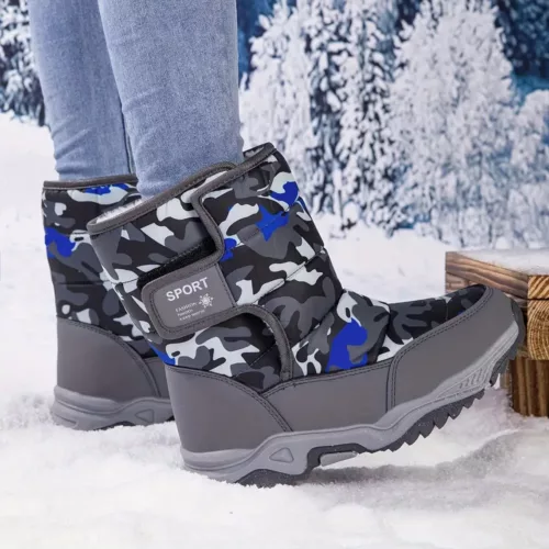 Bottes de neige enfant imperméables avec isolation chaude motif camouflage