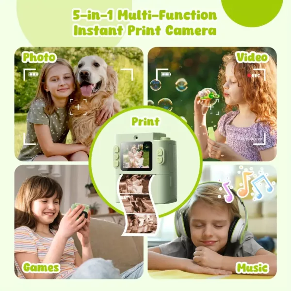 Appareil photo instantané enfant 1080p avec écran tactile – prise facile et ludique