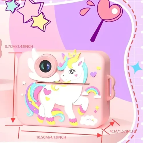 Appareil photo instantané enfant 48MP – Vidéo HD, zoom 8x, design licorne amusant