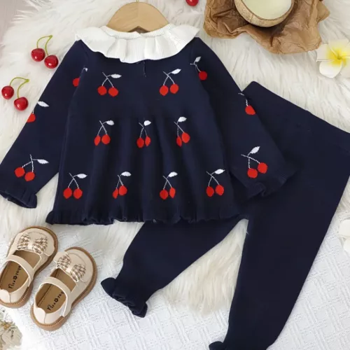 Tenue de naissance bébé fille – Ensemble legging à motif fruité d'hiver