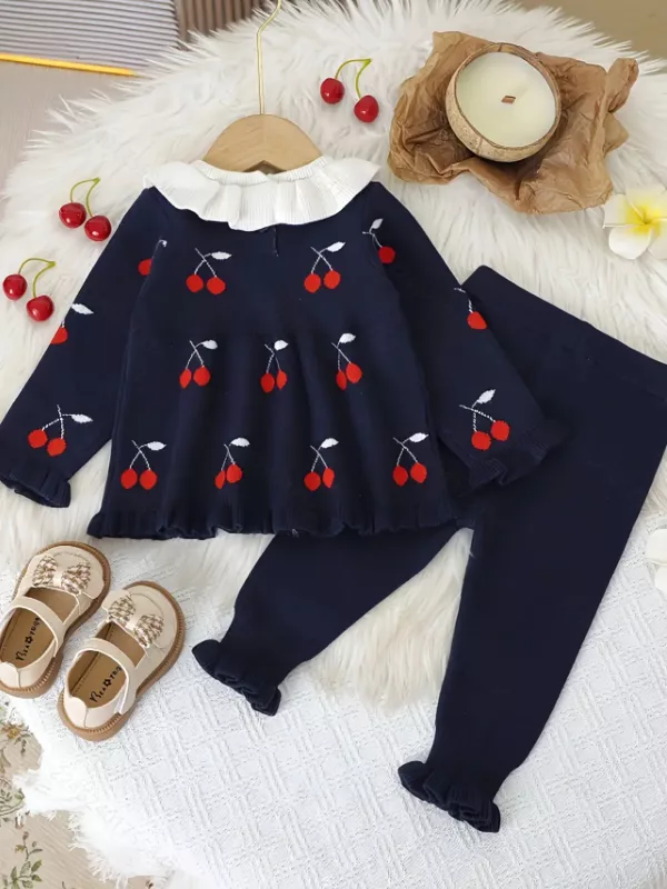 Tenue de naissance bébé fille – Ensemble legging à motif fruité d'hiver