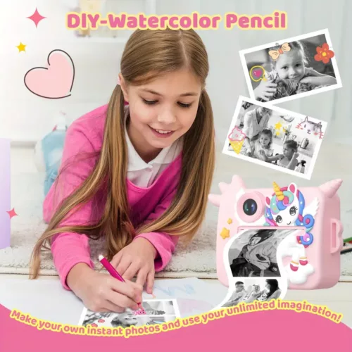 Appareil photo instantané enfant – Impression thermique rapide en 3 secondes