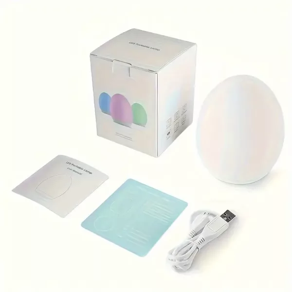 Veilleuse œuf enfant avec port USB – 7 couleurs et intensité réglable
