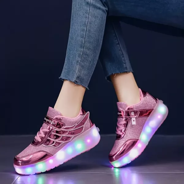 Chaussures à roulettes lumineuses pour enfants – design scintillant et tendance