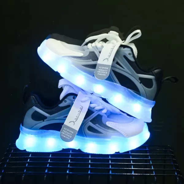 Baskets enfant à LED lumineuses – rechargeables et effet phosphorescent