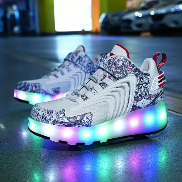 Patins à roulettes à double roue respirants – design tendance pour enfants et ados