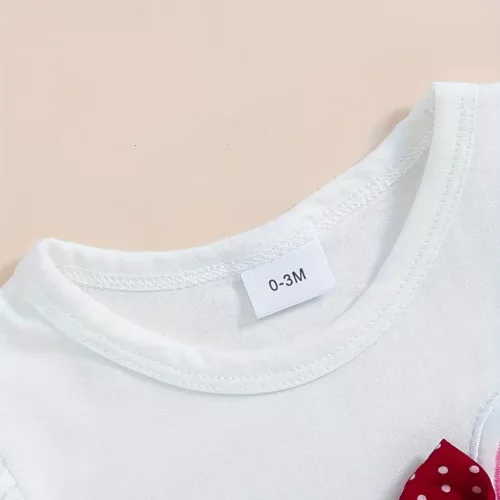 Ensemble naissance bébé fille 2 pièces – body brodé et pantalon assorti