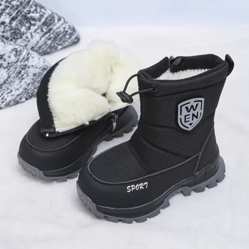 Bottes de neige enfant doublées polaire – tige nylon et semelle antidérapante
