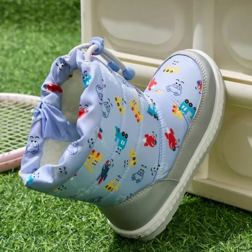 Bottes de neige montantes enfant imperméables doublées fourrure antidérapantes