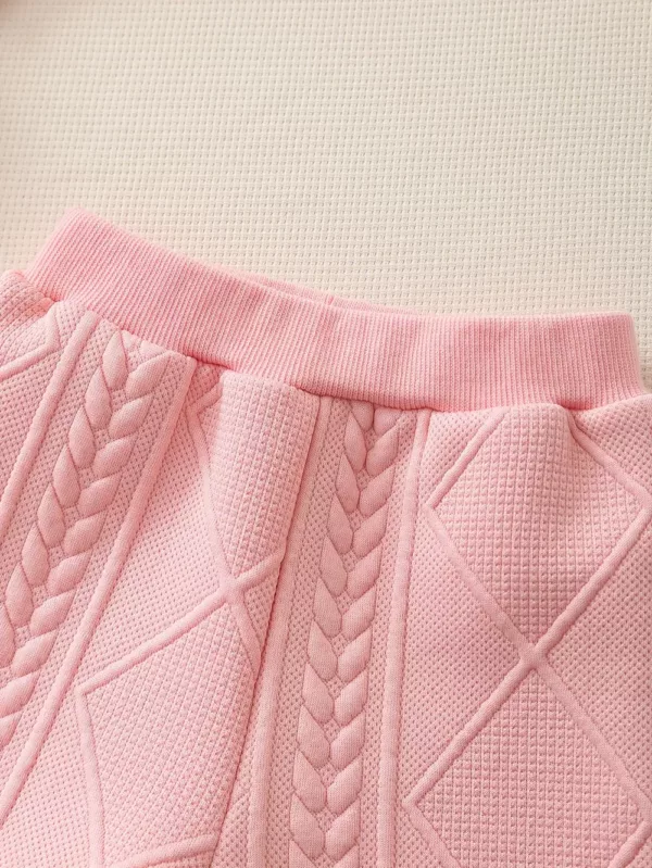 Ensemble naissance bébé fille 2 pièces – haut fleuri à pompons et pantalon doux