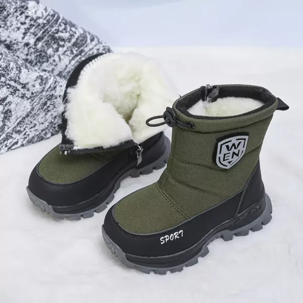 Bottes de neige enfant imperméables fourrées hiver – garçon et fille confortables