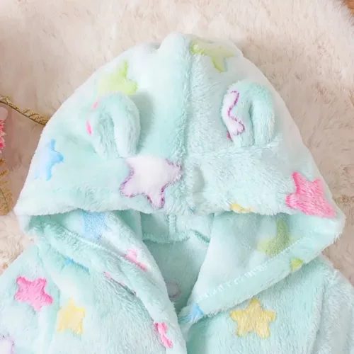 Peignoir enfant à capuche en flanelle ultra douce – motif fille amusant