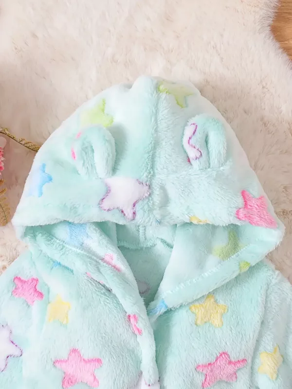 Peignoir enfant à capuche en flanelle ultra douce – motif fille amusant