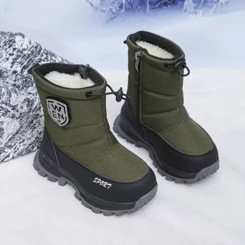 Bottes de neige enfant doublées polaire – tige nylon et semelle antidérapante