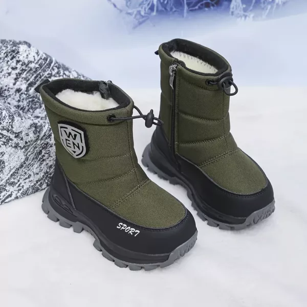 Bottes de neige enfant doublées polaire – tige nylon et semelle antidérapante