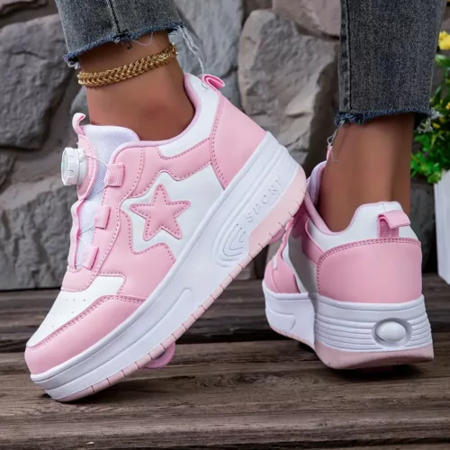 Baskets à roulettes fille – chaussures sport à roulettes discrètes et tendance