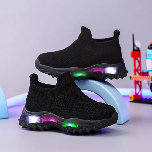 Baskets lumineuses pour enfants – semelle LED rechargeable, style sportif