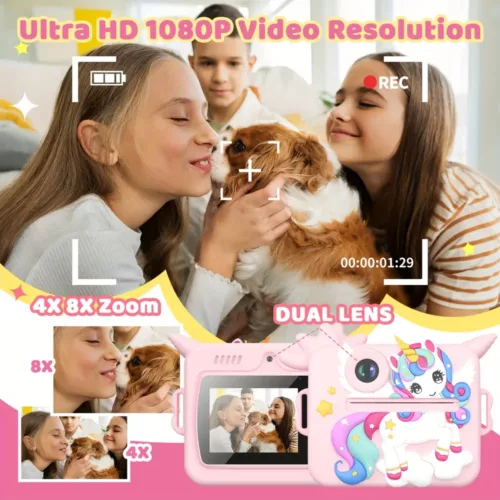 Appareil photo instantané enfant – Impression thermique rapide en 3 secondes