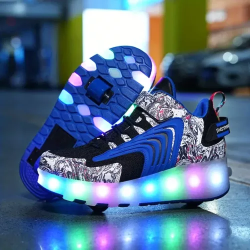 Patins à roulettes à double roue respirants – design tendance pour enfants et ados