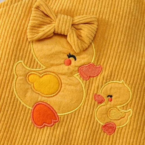 Ensemble 3 pièces bébé fille – barboteuse cœur, salopette velours, bandeau assorti
