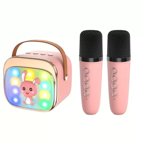 Micro karaoké portable sans fil avec LED et micro USB-C rechargeable – fêtes et anniversaires