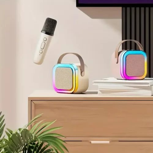 Mini haut-parleur Bluetooth avec changement de voix et lumière LED intégrée