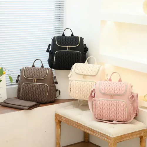 Sac à dos à langer multifonction – grande capacité et fixation poussette